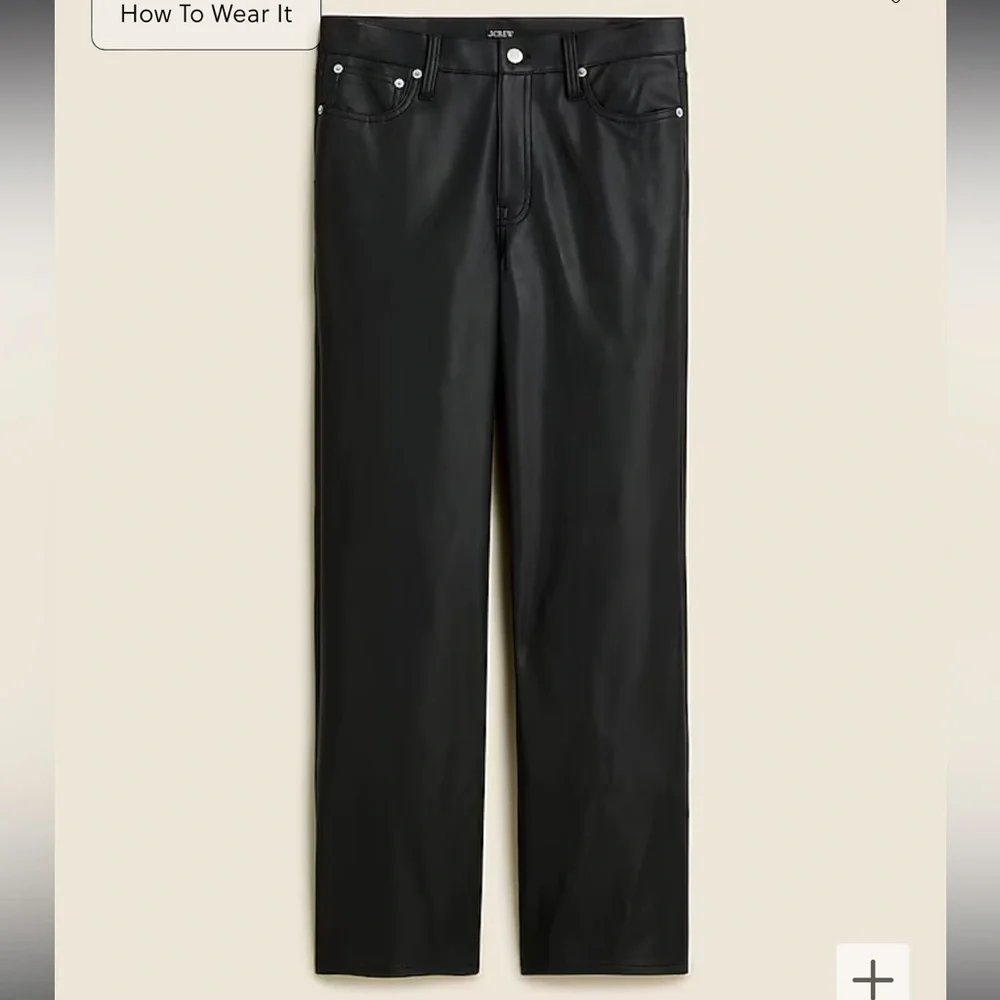 J.Crew Slim Wide-Leg Pant in Faux Leather - Picture 3 of 5
